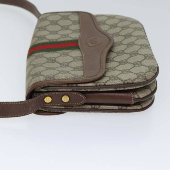 GUCCI GG Supreme Web Sherry Line Shoulder Bag PVC Beige Red 001 113 Auth ep3944 - Picture 5 of 16